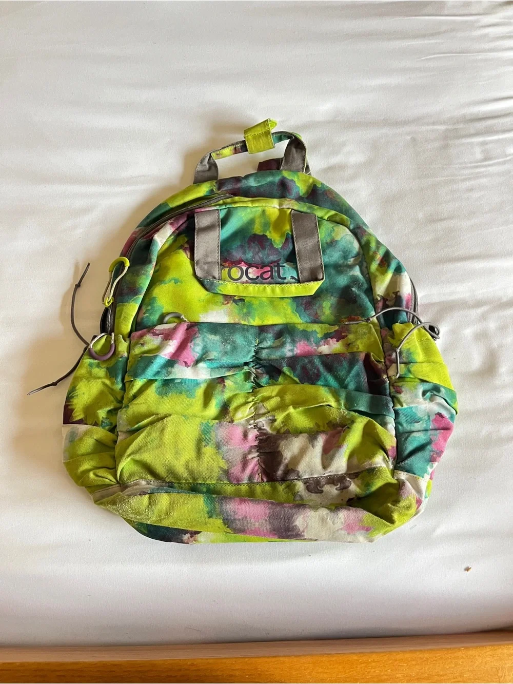 PUMA Procat Green Watercolor Tie Dye Multi-Pocket Backpack Rucksack